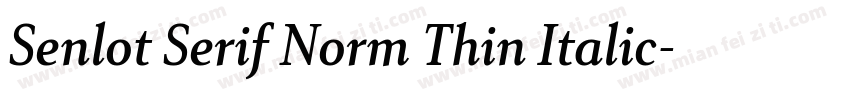 Senlot Serif Norm Thin Italic字体转换